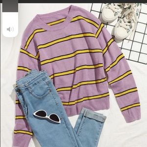 🌸3/30$🌸 purple yellow thin sweater